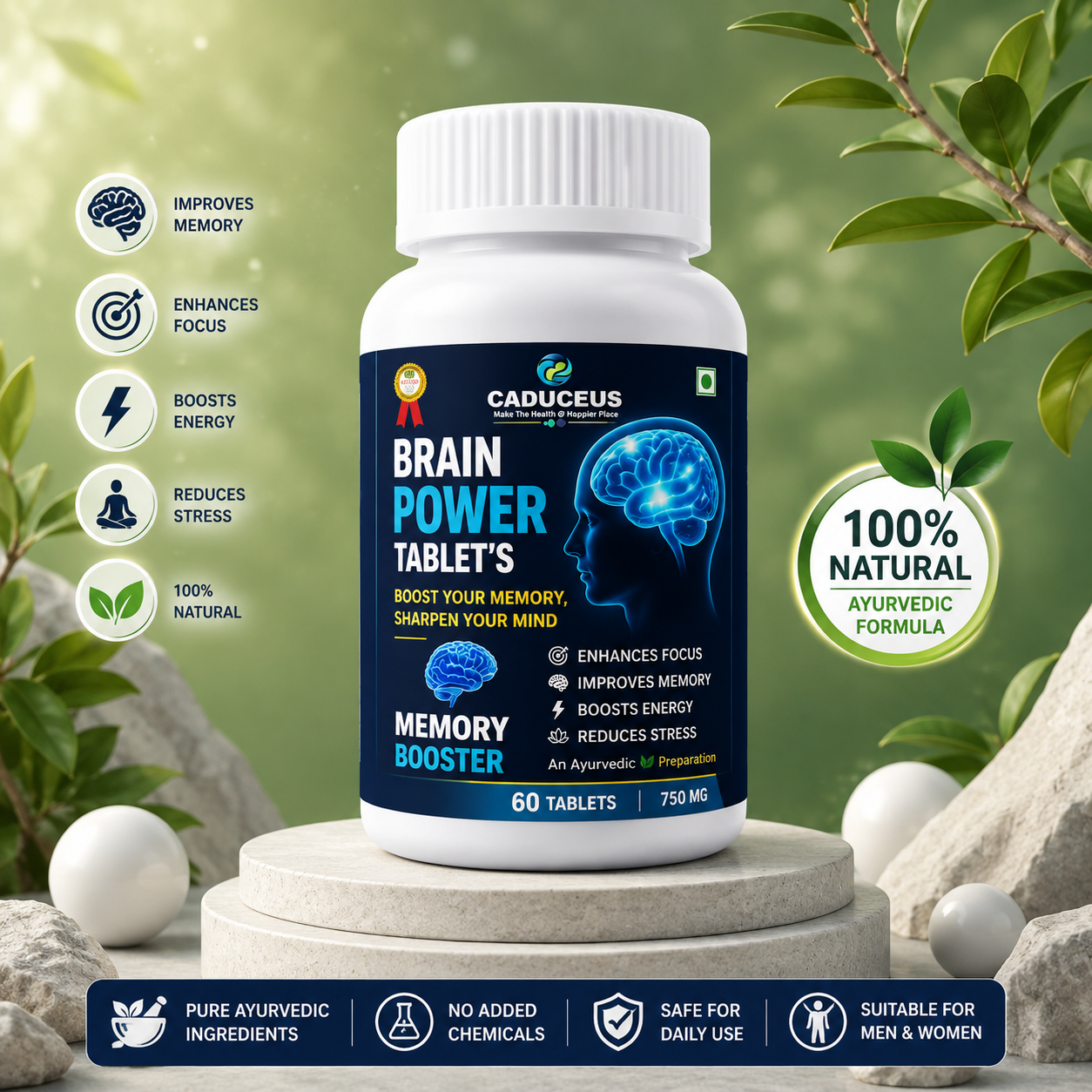 Brain Power Tablets - Caduceus wellness product